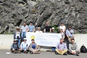 Post-Symposium fieldtrip fellows in front of the Barrande Rock (Prague Synform) 